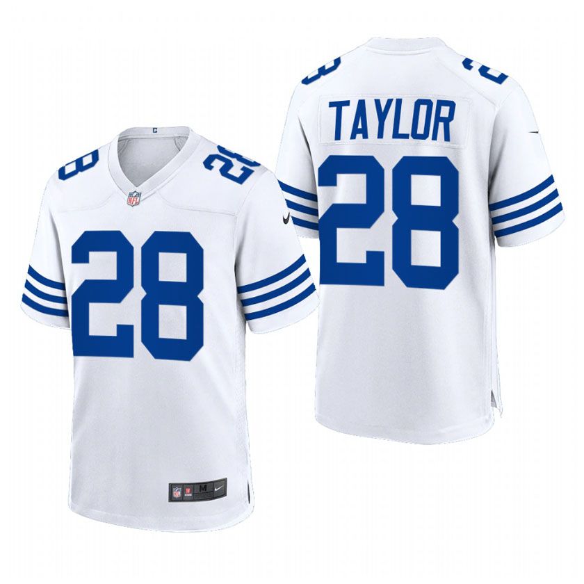 Men Indianapolis Colts #28 Jonathan Taylor Nike White Alternate Vapor Limited NFL Jersey